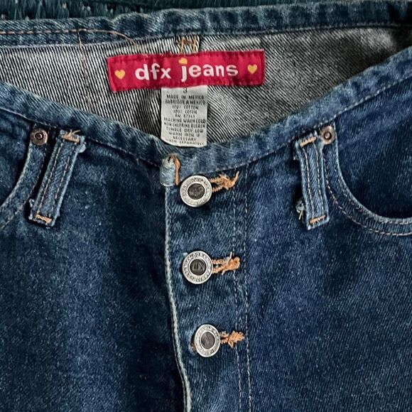 90s Y2k low rise jeans Button Fly size 3 Flares 26 in. waist - Picture 4 of 8